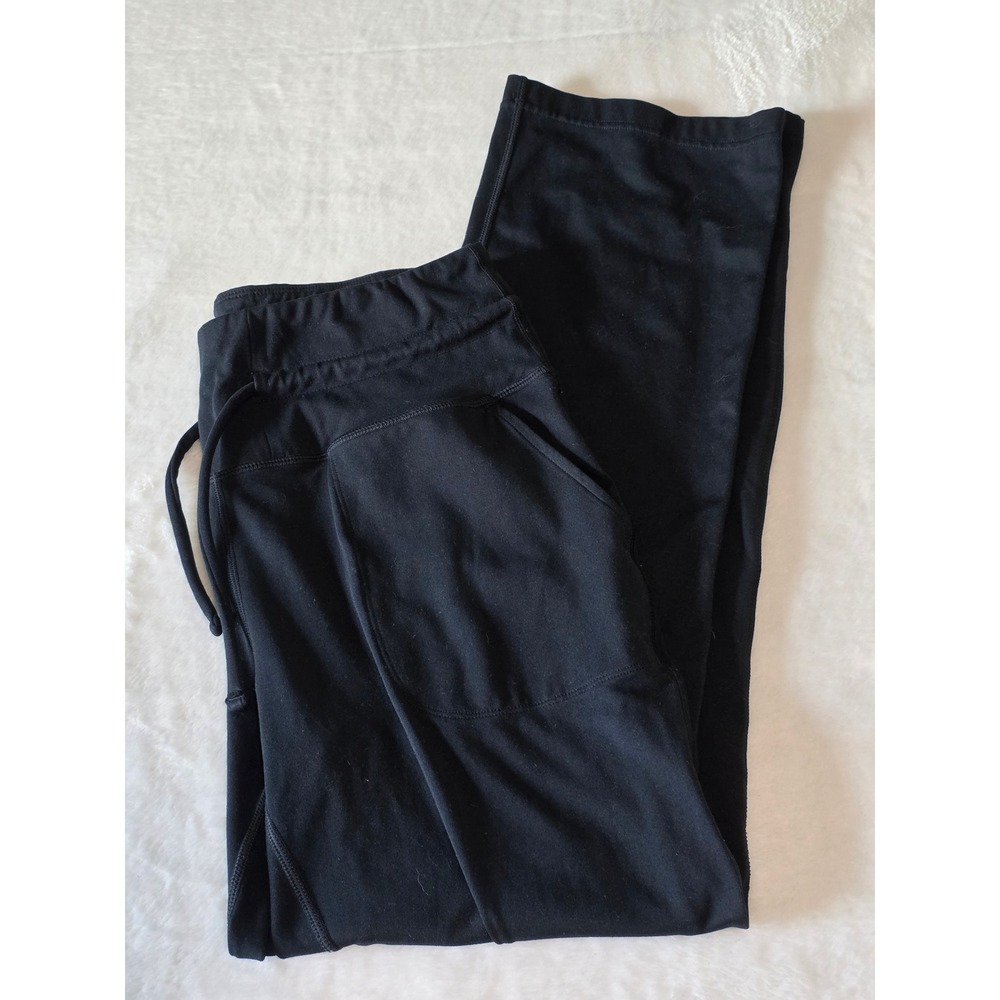 Mondetta Performance Luxury Black Drawstring Activewear Yoga Pants Womens Medium